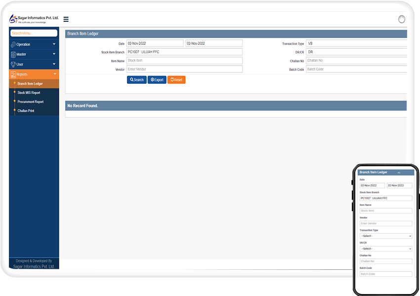 Branch Item Ledger