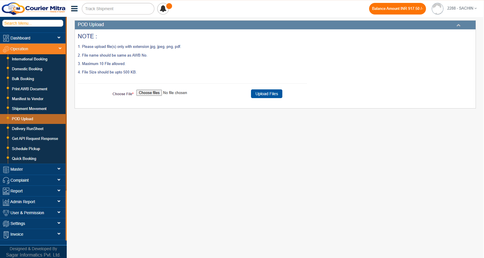 POD Management Panel