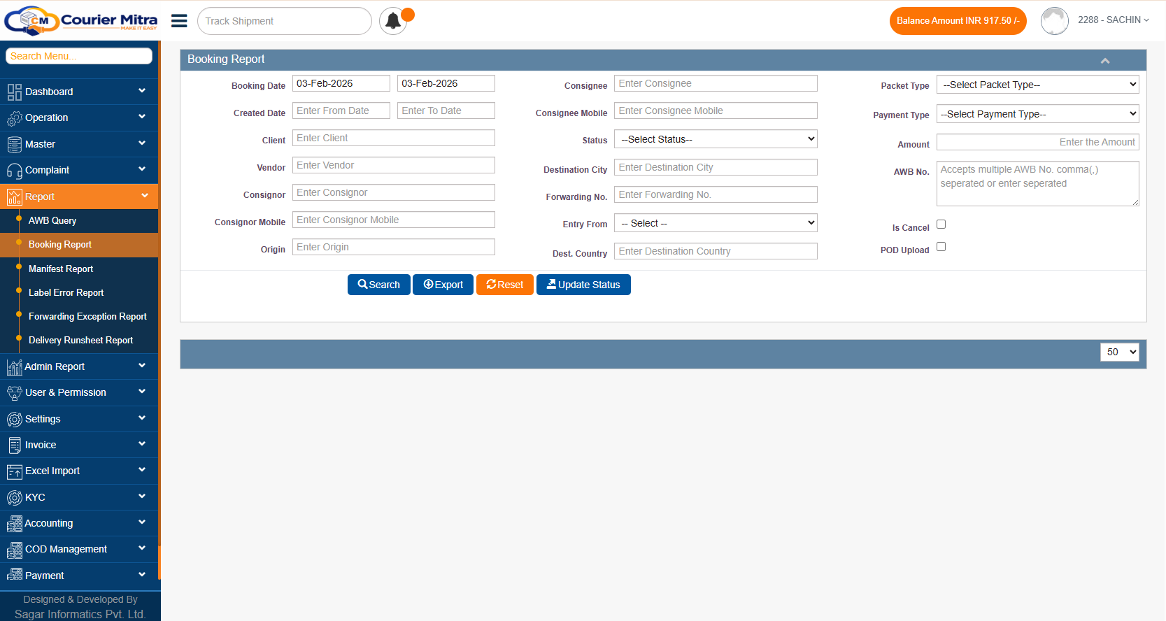 Reports & Analytics Panel
