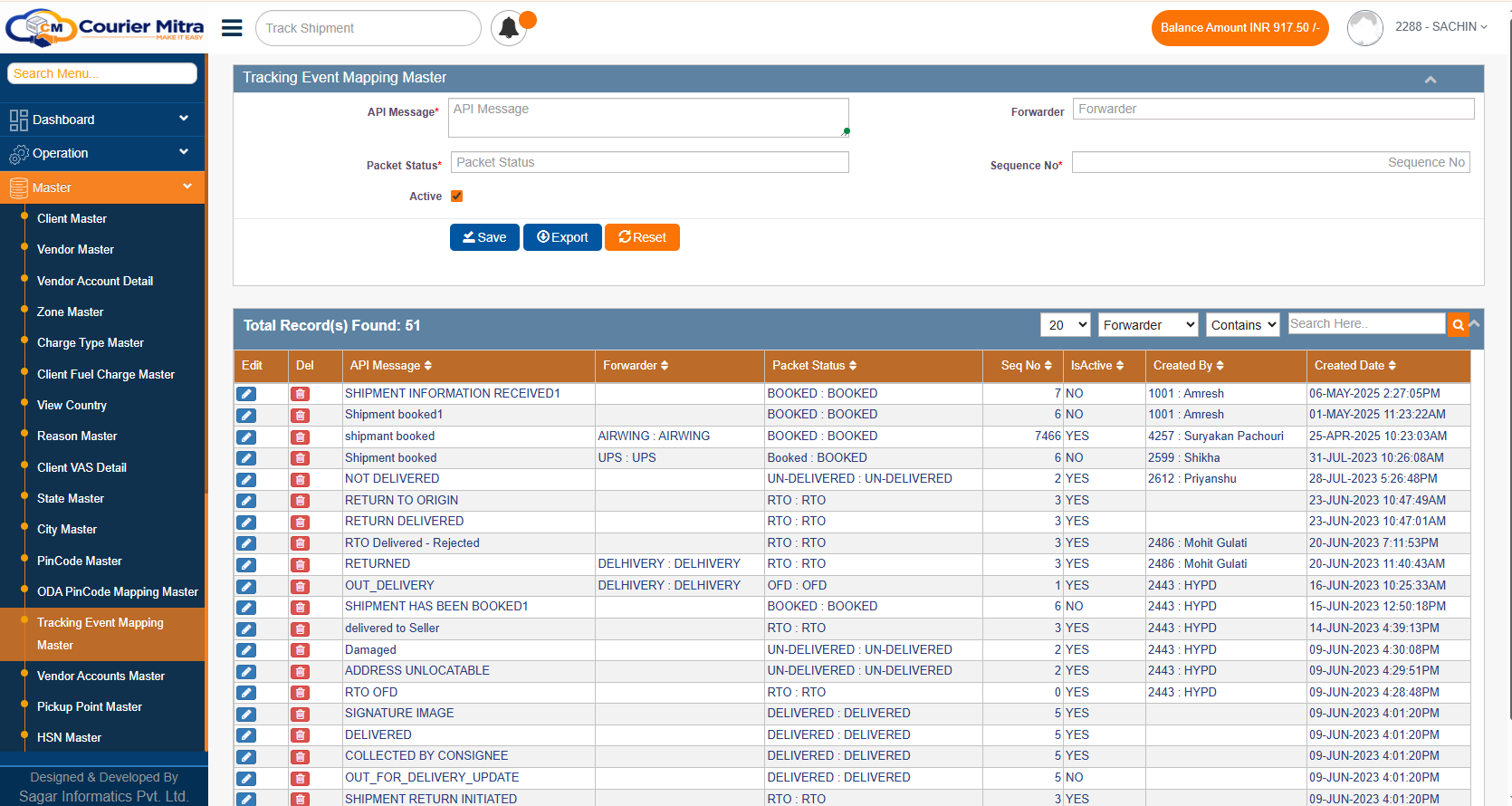 Real-Time Shipment Tracking Panel