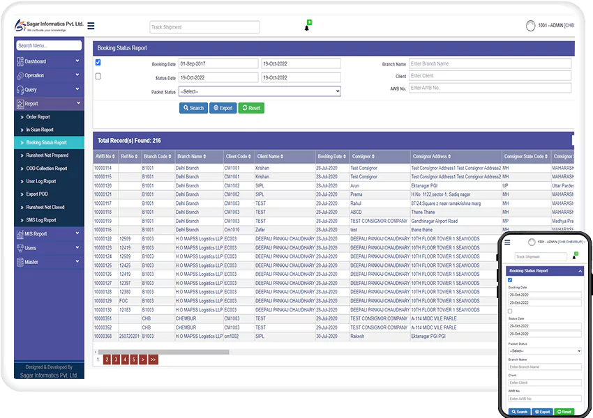 Booking Status Report